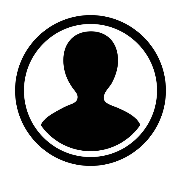 Kullanıcı simge vektör erkek kişi sembolü profil daire Avatar işareti düz renk glif piktogram çizimde - Vektör, Görsel