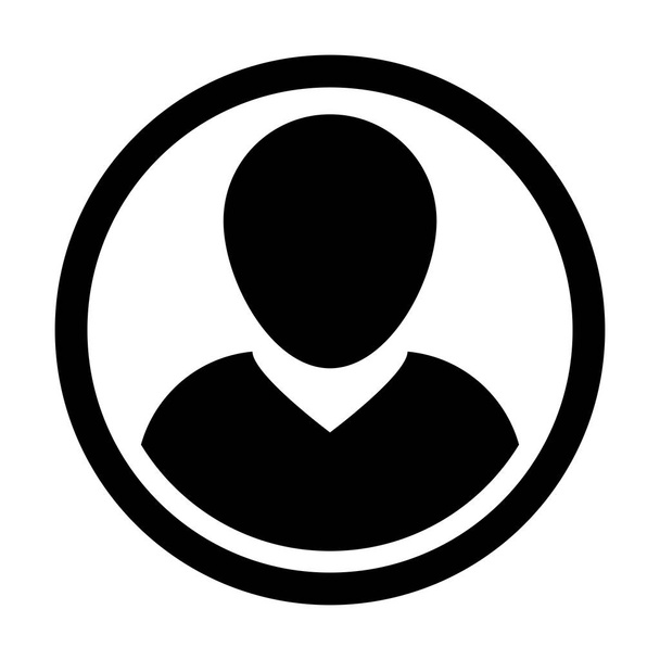 Uživatelské ikonu vektorové znak mužského pohlaví osoby Symbol profilu kruh Avatar plochý barevný glyf piktogram obrázku - Vektor, obrázek
