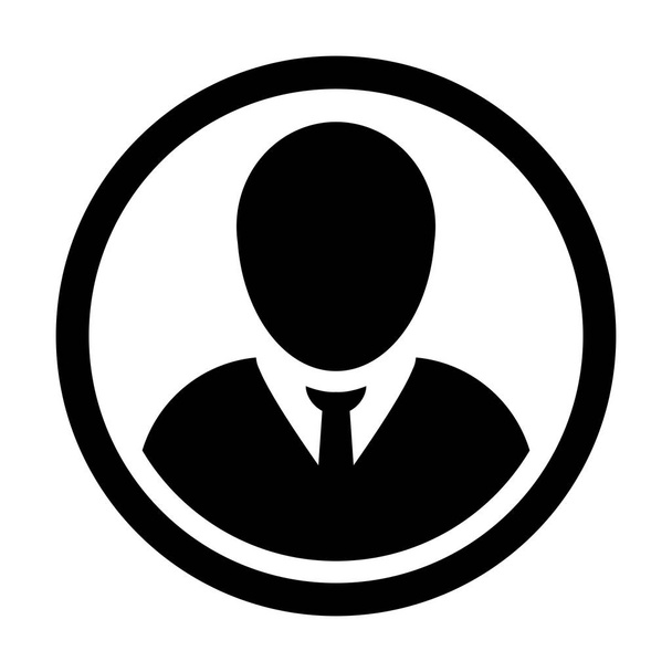 アイコン ベクトル男性人シンボル プロファイル円のアバターのユーザーのサインイン フラット カラー グリフ ピクトグラム イラスト - ベクター画像
