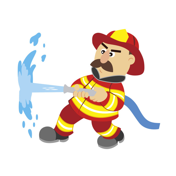 An illustration of cartoon fireman ,vector - Vektor, Bild