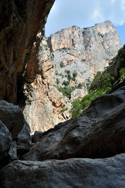 Vista desde el interior del cañón Gorropu
 - Foto, imagen