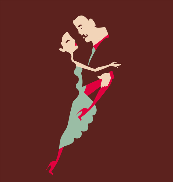 男と女が踊る - ベクター画像
