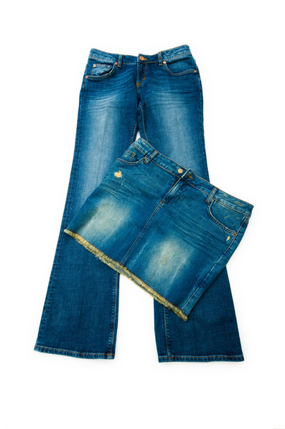 Pair of jeans isolated on the white - Photo, Image
