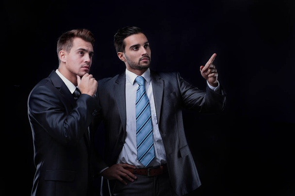businessman showing his business partner perspective - Photo, image