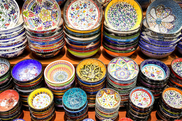 Turkish Ceramics in Grand Bazaar, Istanbul, Turkey - Photo, Image