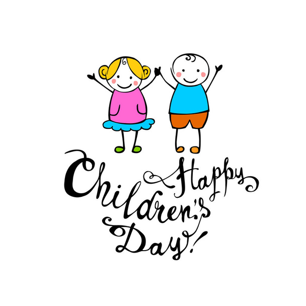 Happy Children's day. June 1 holiday card - Vektor, obrázek