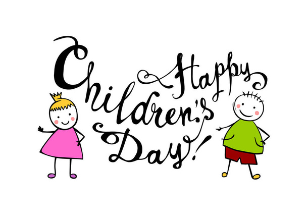 Happy Children's day. 1 juni vakantie kaart - Vector, afbeelding