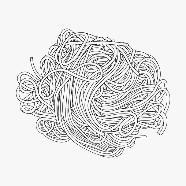 handgezeichnete Spaghetti-Linien-Kunst auf weißem Hintergrund - Vektor, Bild