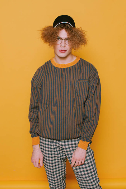 Fashionable guy in stylish clothes from the 90s - Photo, image