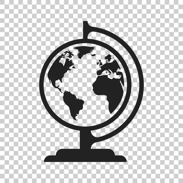 Ikona globu świat Mapa wektor. Ziemi okrągłe płaskie wektor pozdrowienie - Wektor, obraz