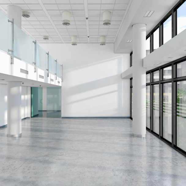 3D render - leeg kantoorgebouw - moderne architectuur - Foto, afbeelding