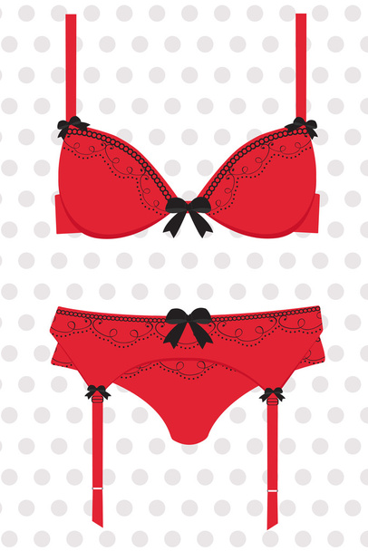 Sexy red lingerie - Vettoriali, immagini