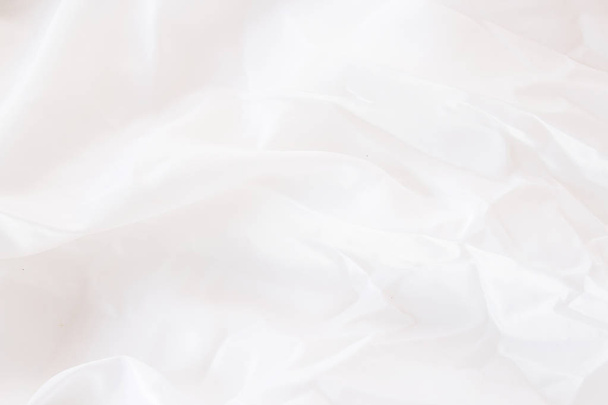 Detailní záběr bílé tkaniny nebo bílý ubrus textury pozadí. - Fotografie, Obrázek
