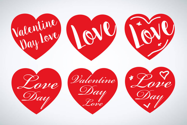 Set of valentines hearts - Vector, Image