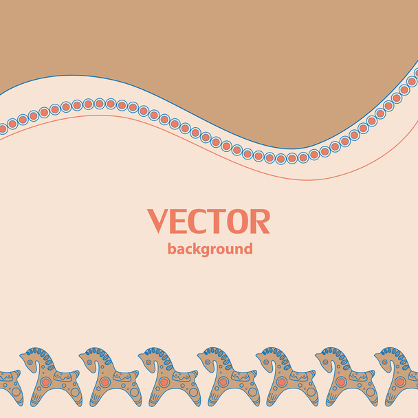 Ethnic pattern background with horse - vector illustration - Vector, Image
