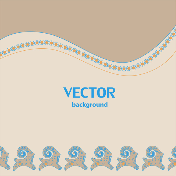 Ethnic pattern background with goats - vector illustration - Vektor, kép