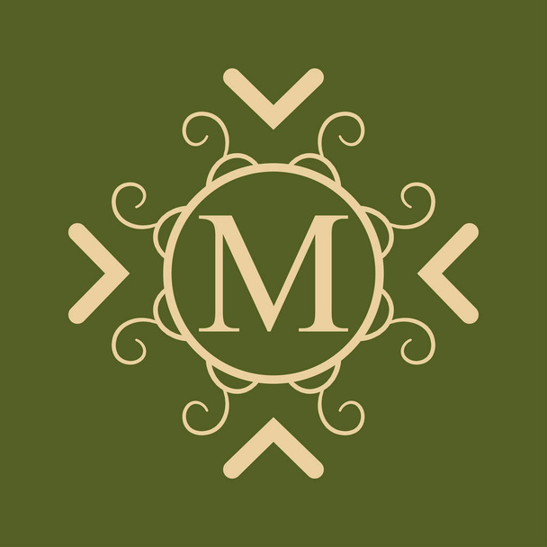 Vintage ornamental monogram - Vector, afbeelding