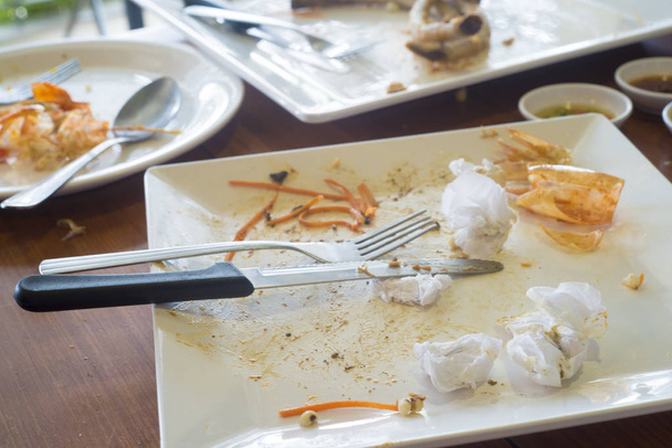 plate of food after eating shrimp - Photo, Image