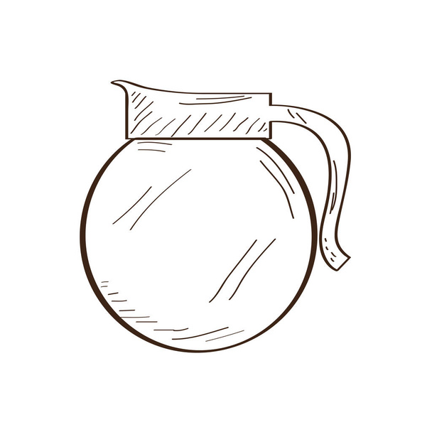 Isolated coffee pot sketch - Vector, Imagen
