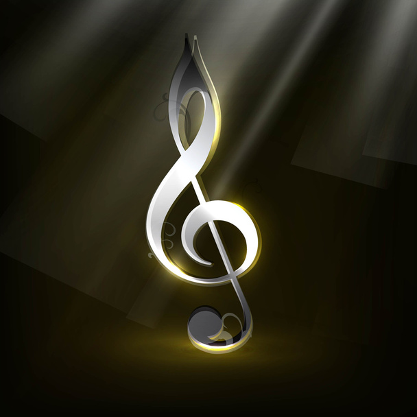 Shiny Musical Note on abstract background. - Vector, Image