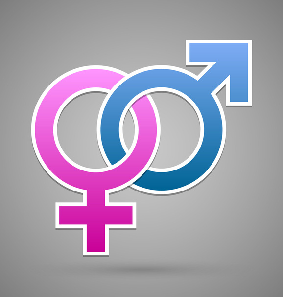 Venus and Mars female and male symbol - Vector, afbeelding