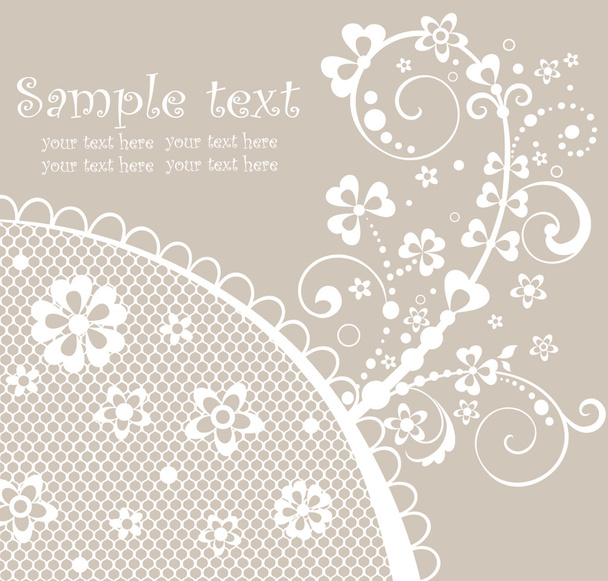 Beautiful pastel card with lace - Vector, imagen