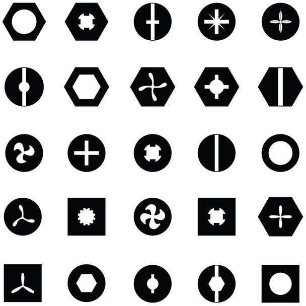 tornillo icono conjunto
 - Vector, Imagen