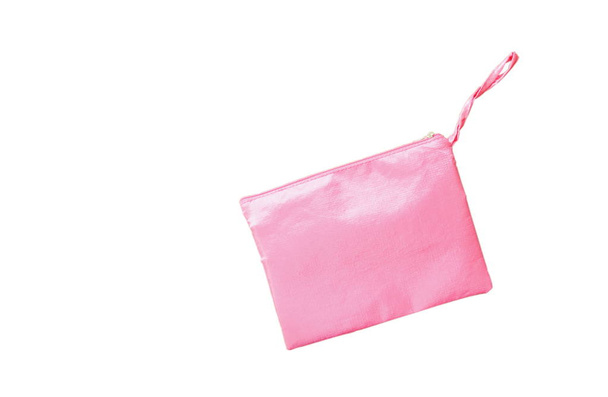 bolsa de tecido rosa no fundo branco
 - Foto, Imagem
