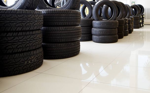 New car tires in a row - Photo, Image