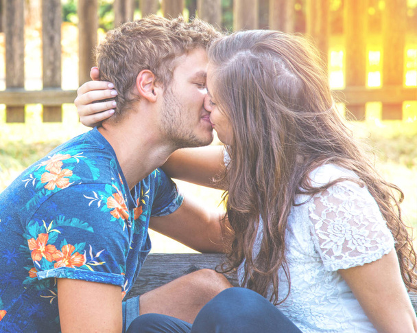 young couple kissing passionately - Photo, Image