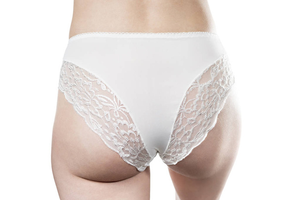 Women butt in white shorts - 写真・画像