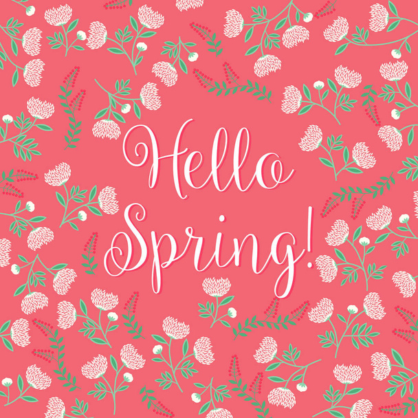 Hello Spring! - Colorful Flower Pattern - vector illustration eps10 - Vector, Image
