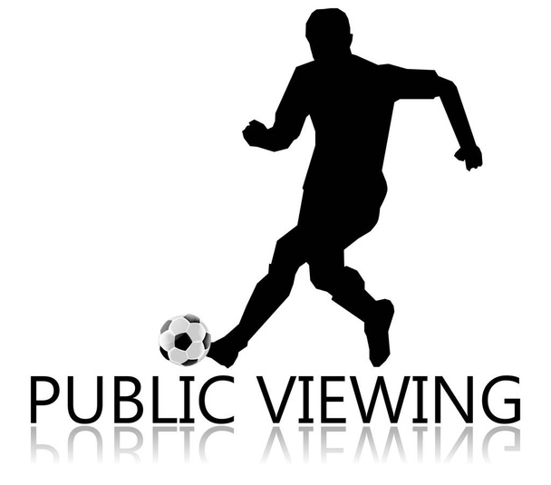 Δημόσια προβολή - παίκτης ποδοσφαίρου - εικονογράφηση - Φωτογραφία, εικόνα