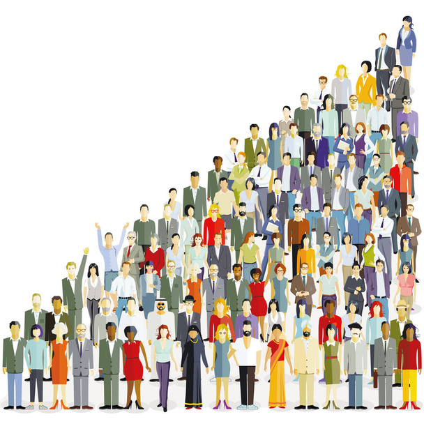 международное население, иллюстрация - Вектор,изображение