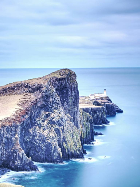 Neist Point peninsula with lighthouse is a very photographed place - Photo, Image