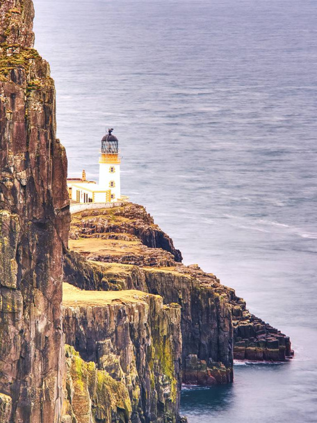 Neist Point peninsula with lighthouse is a very photographed place - Photo, Image