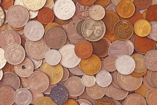 background. Coins from around the world - Photo, Image