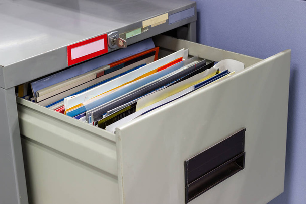 file folder documents In a file cabinet retention concept business office equipment - Photo, Image