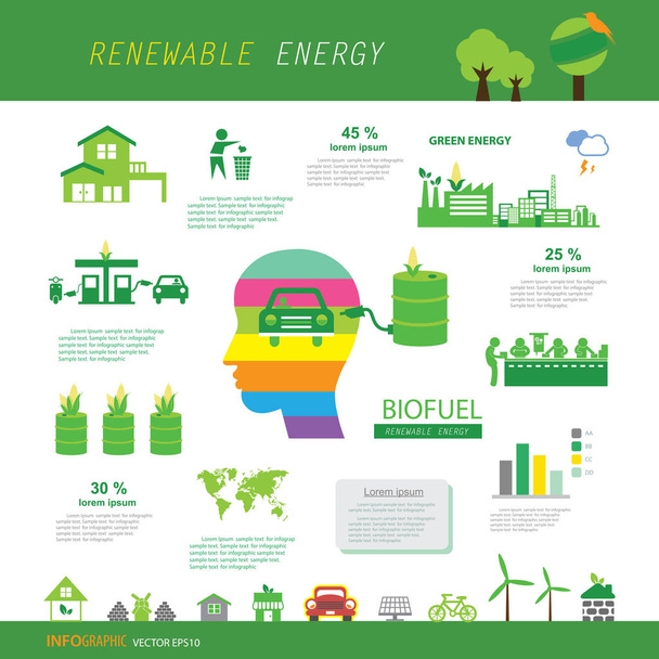 Alternative environmental friendly fuel concept, vector illustration - Vettoriali, immagini