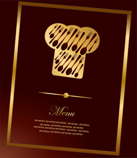prachtige gouden menu - retro. vectorillustratie - Vector, afbeelding