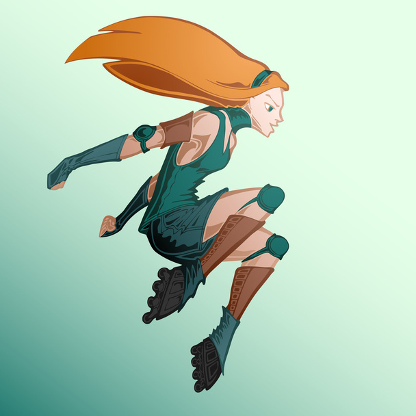Vector illustration of roller girl. - Vector, Image