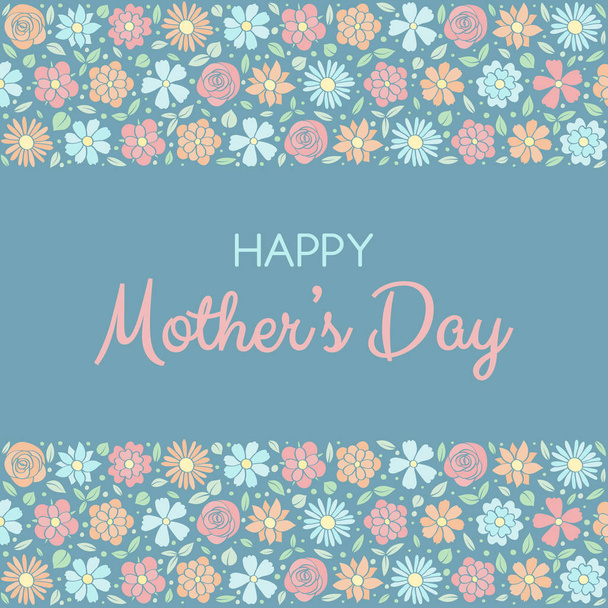 Multicolored card for Mother's Day - floral concept. Vector. - ベクター画像
