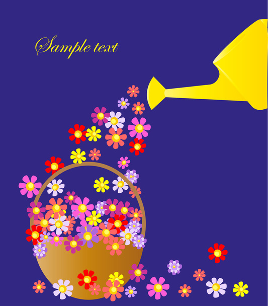 ilustração agradável - cartão postal com flores. vetor
 - Vetor, Imagem