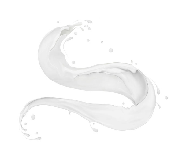 Milky splashes isolated on white background  - Zdjęcie, obraz