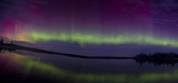 Northern Lights over a Lake in Minnesota during Summer - Fotoğraf, Görsel
