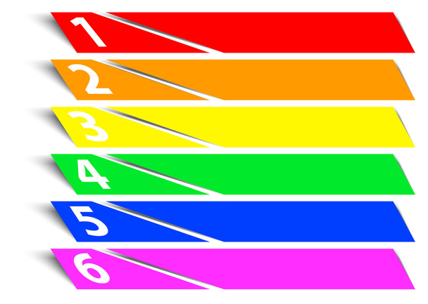 absztrakt számozott színes szalagok sablon - Vektor, kép