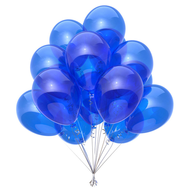 Blue balloons bunch translucent beautiful - Φωτογραφία, εικόνα
