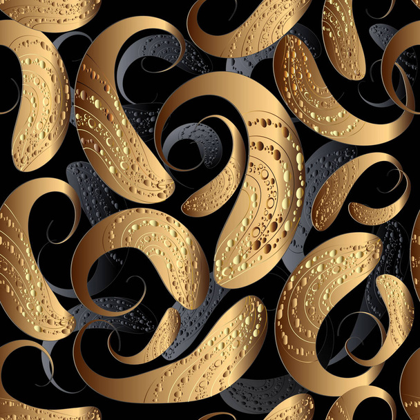 3d vector paisley seamless pattern. Modern patterned abstract  - Διάνυσμα, εικόνα
