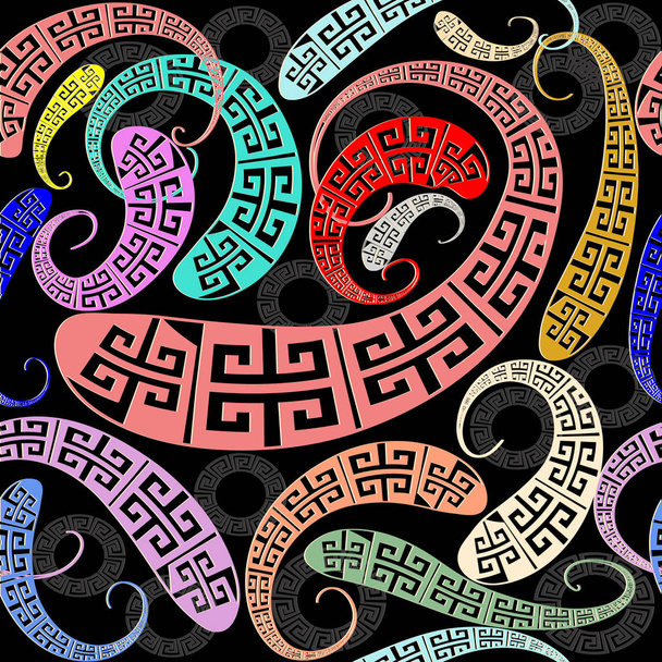Creative greek key meander seamless pattern. Vector abstract - ベクター画像