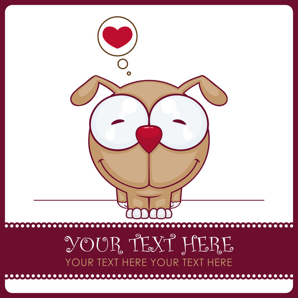 Vector illustration of funny doggy. Place for your text. - Vector, Imagen